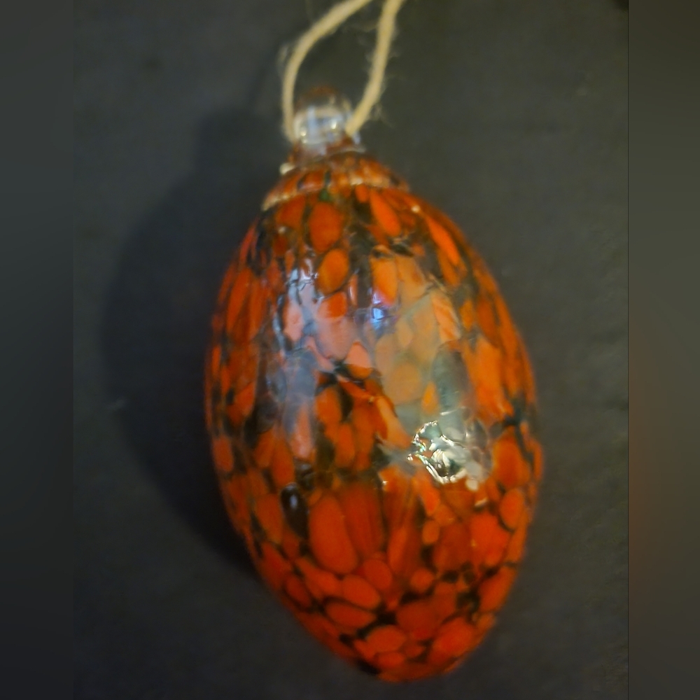 ☆NIB (6) Hand-blown Glass Egg Shape Ornaments Art Speckled & Swirled Patterns - Picture 10 of 16